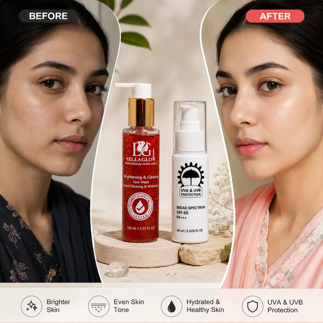 Brightening Face Wash + Sunscreen Combo